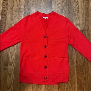 Madewell Bright Red Cardigan with Pockets